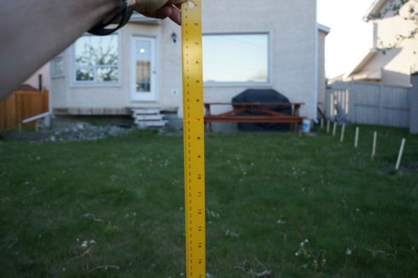 laser line on yard stick
